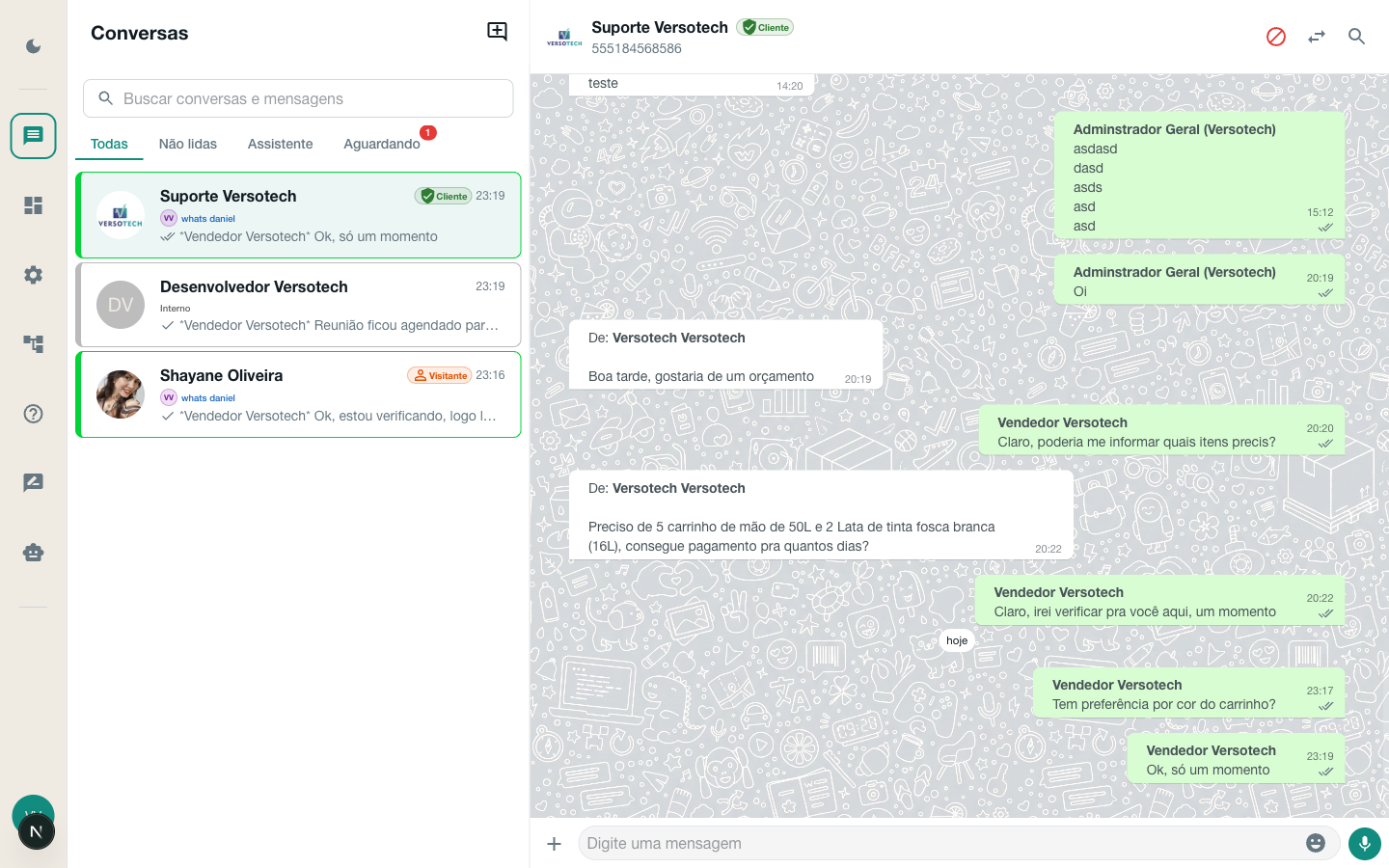 Screenshot VersoChat - Conversa