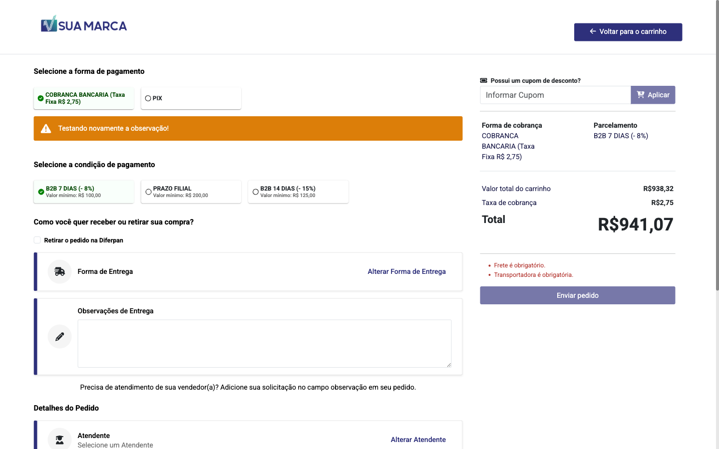 Screenshot VersoCommerce - Checkout