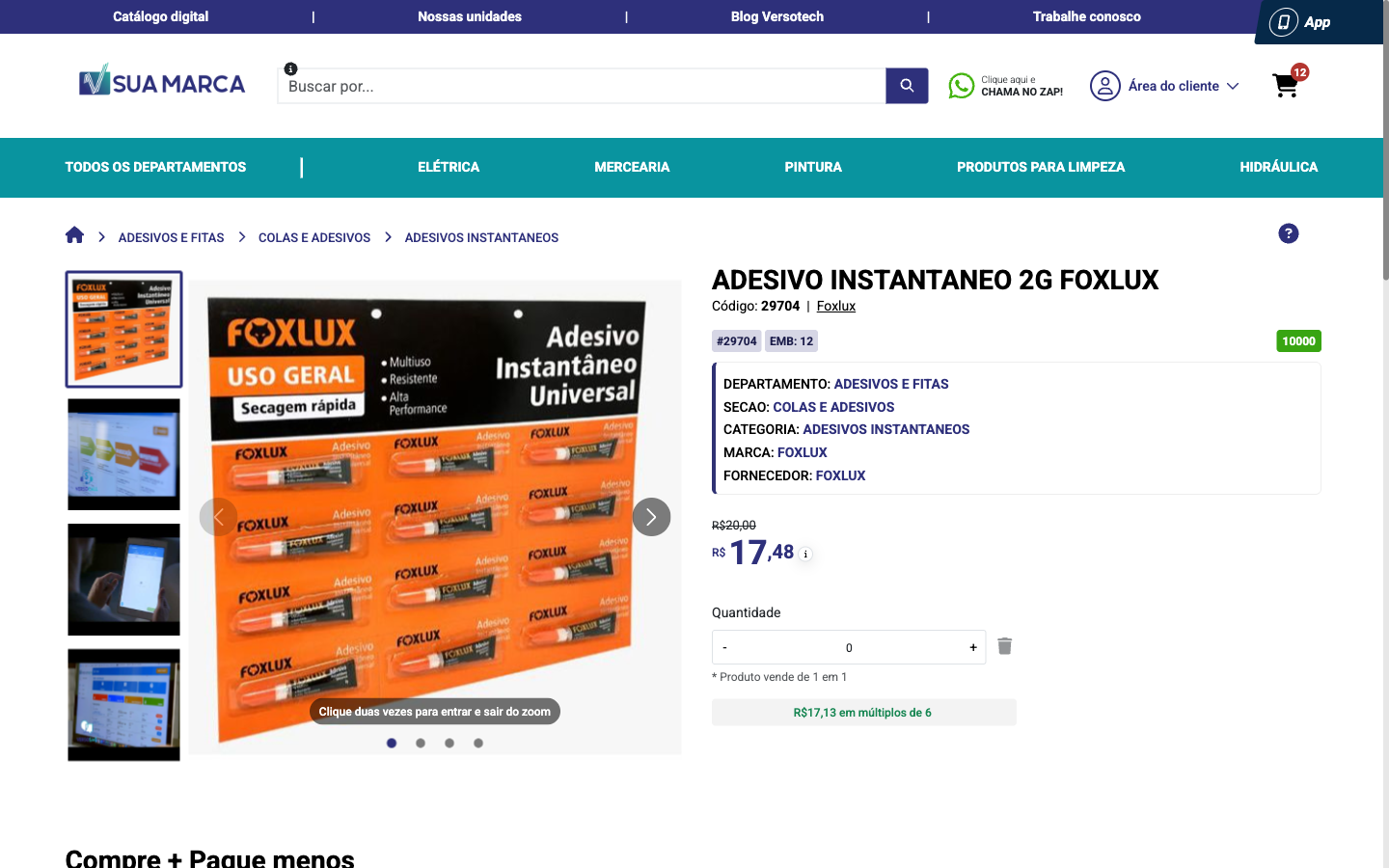 Screenshot VersoCommerce - Página de Produto