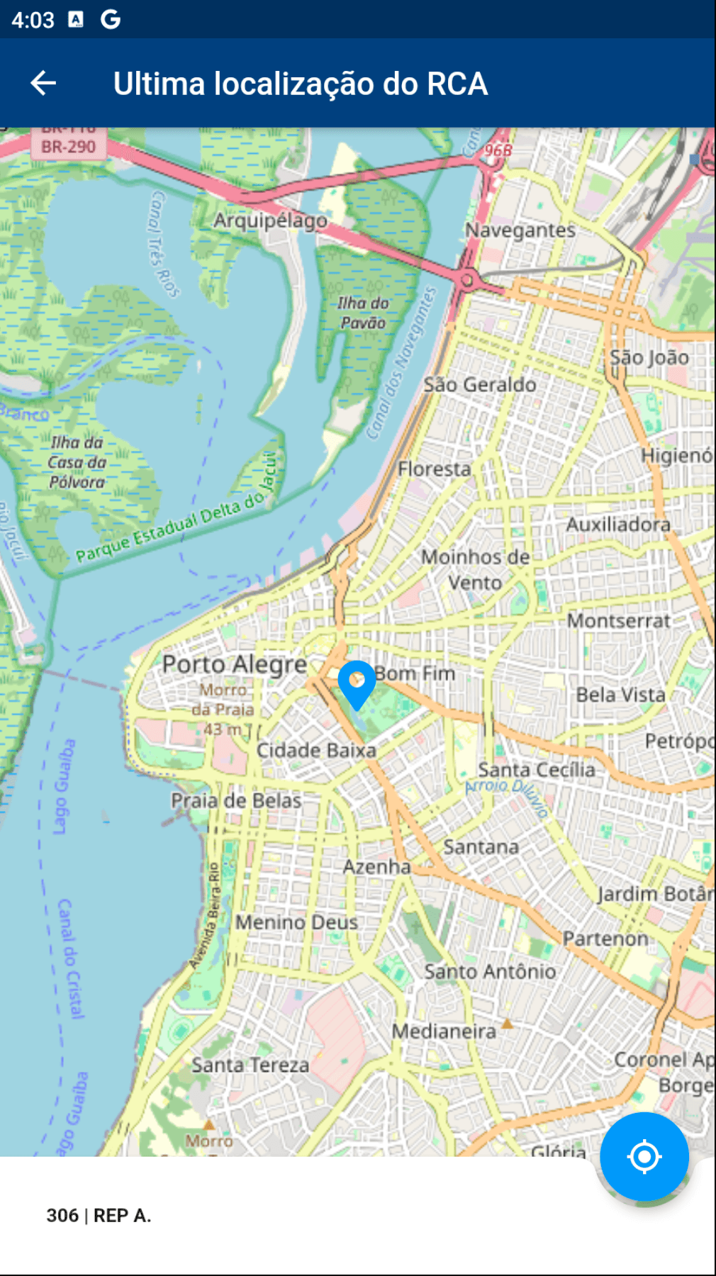 Screenshot VersoVendas - Mapa GPS RCA